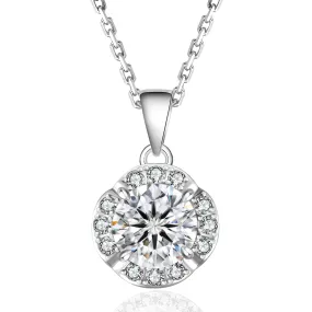 1.00 Carats VVS1 Moissanite Pendant Necklace for Women 0396 KRKC