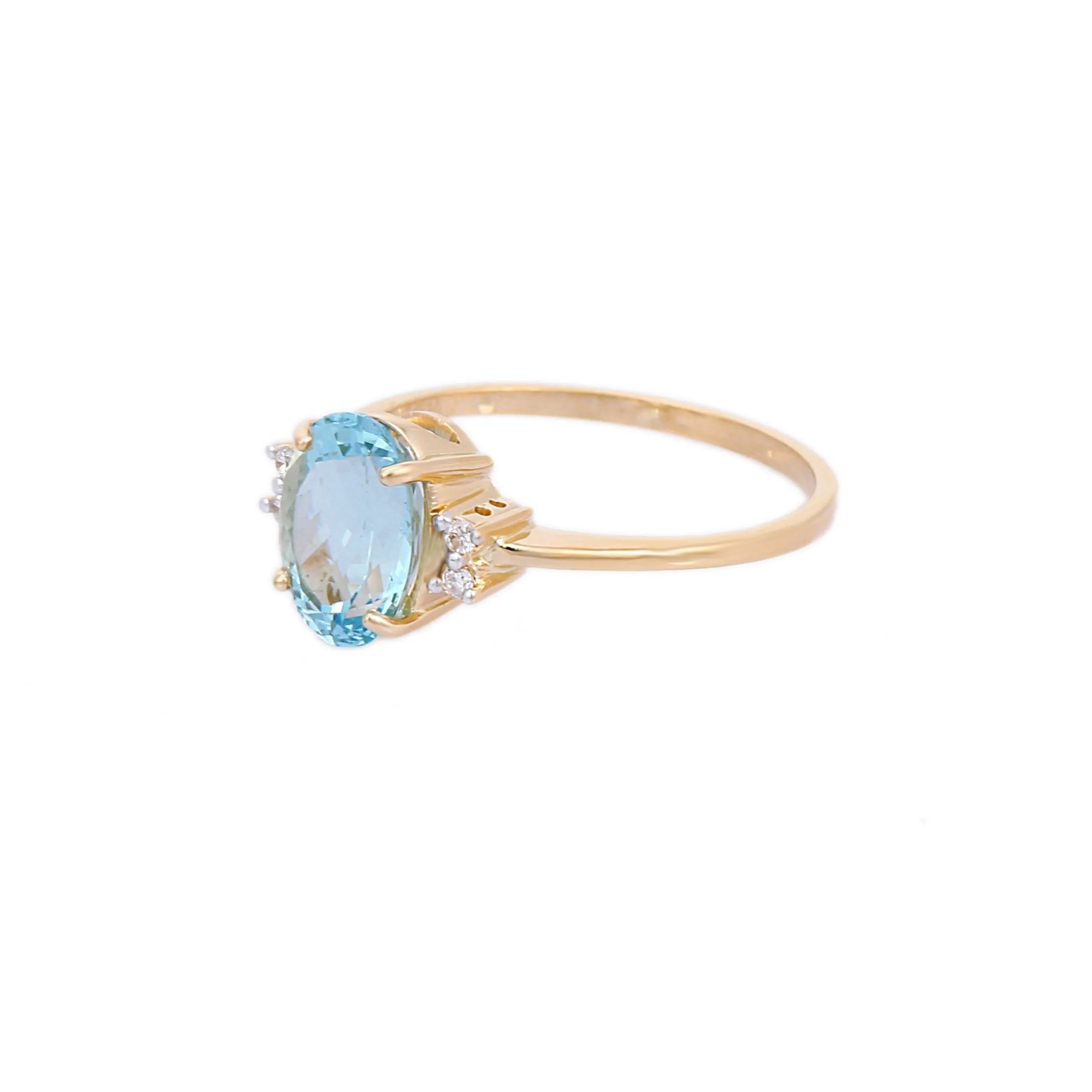 14K Yellow Gold Aquamarine Ring