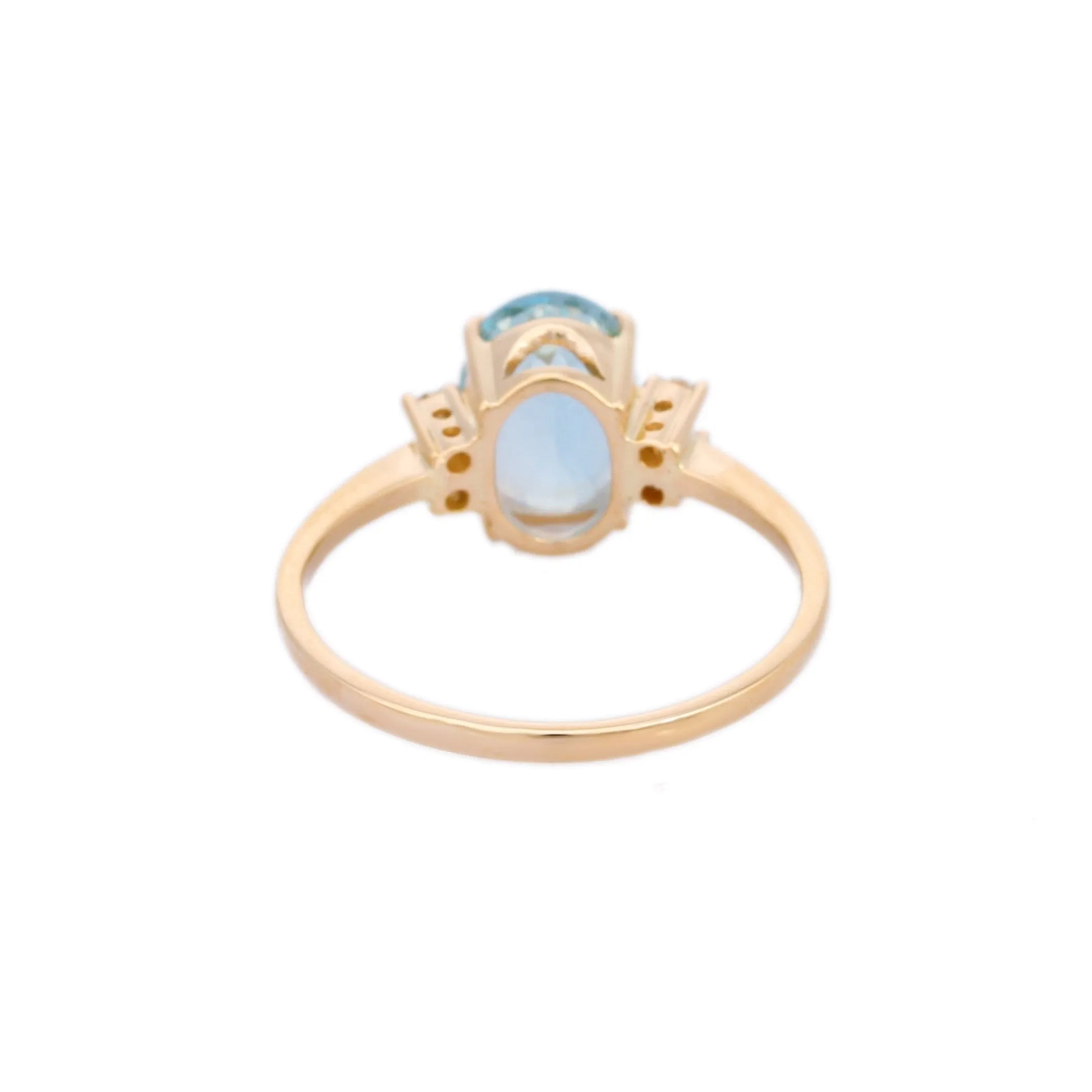 14K Yellow Gold Aquamarine Ring