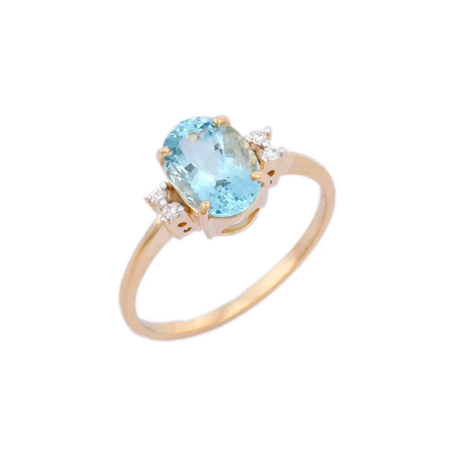 14K Yellow Gold Aquamarine Ring