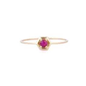 14K Yellow Gold Ruby Ring