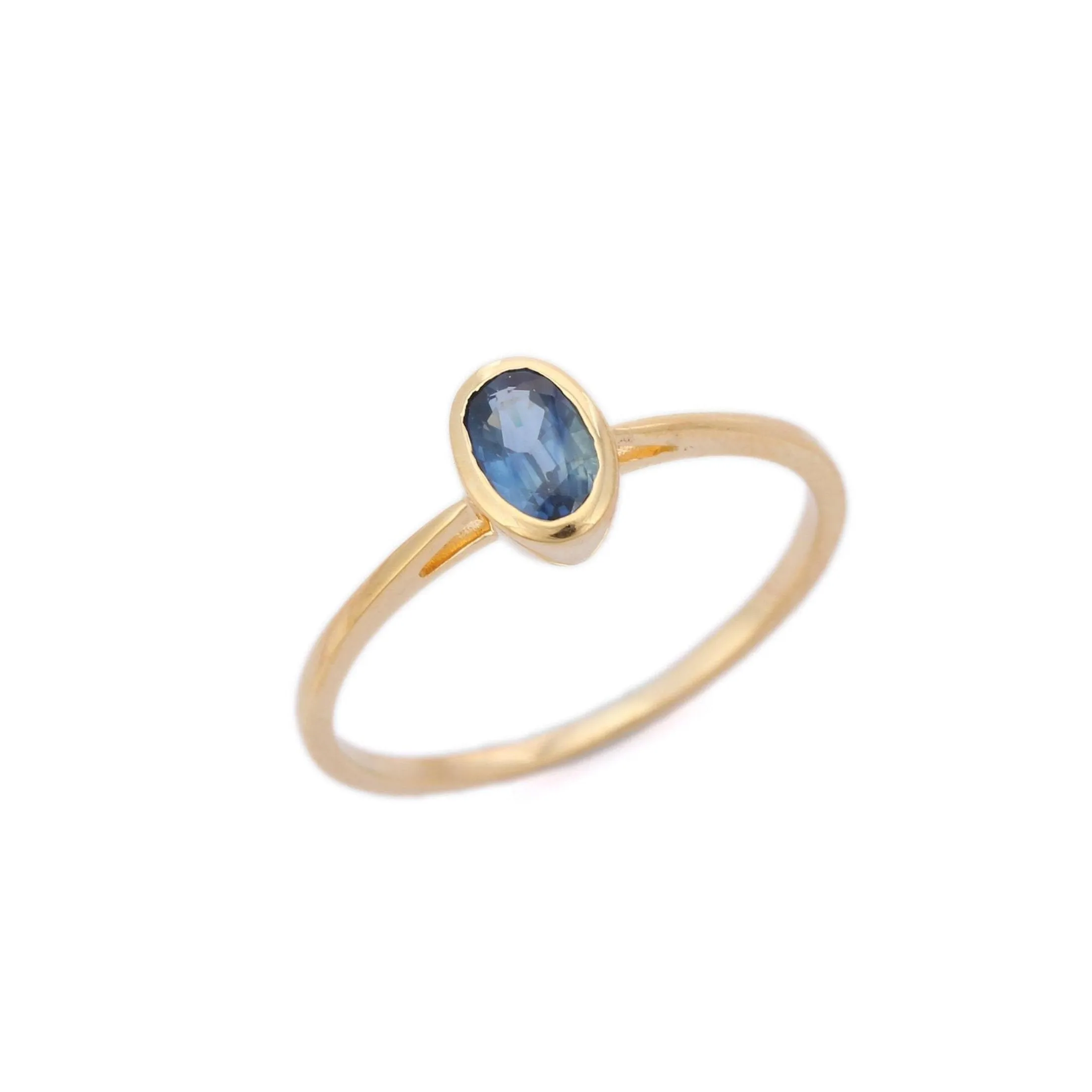 14K Yellow Gold Sapphire Ring