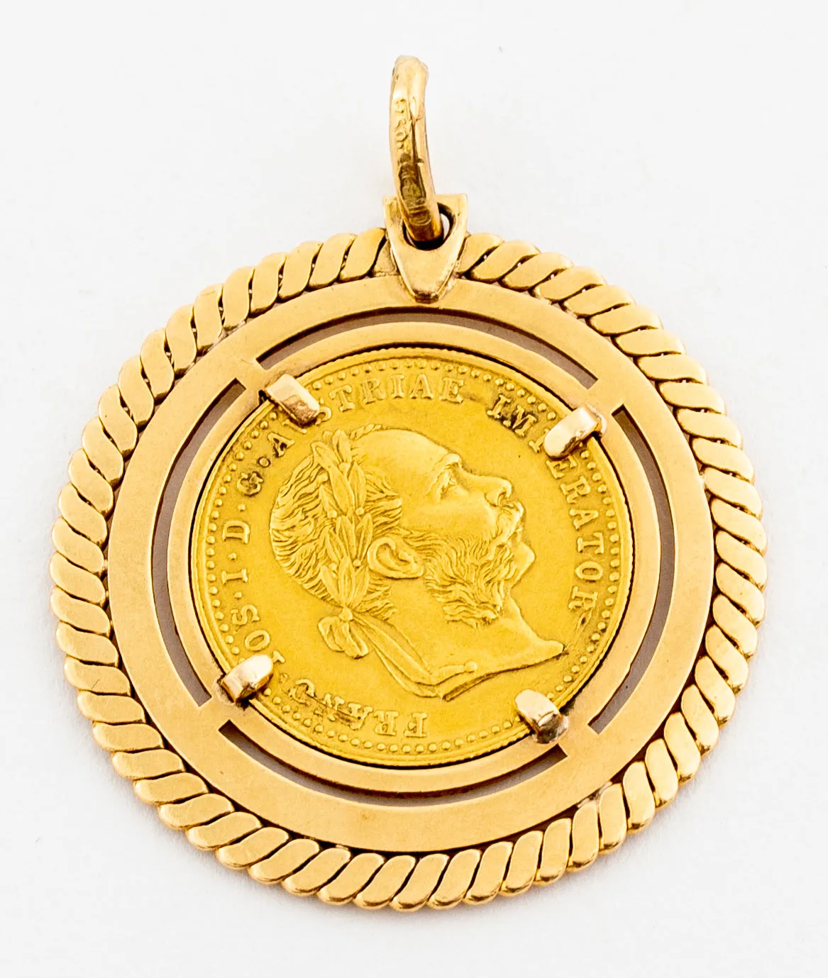 1915 22K French Franc Gold Coin 18K Gold Pendant