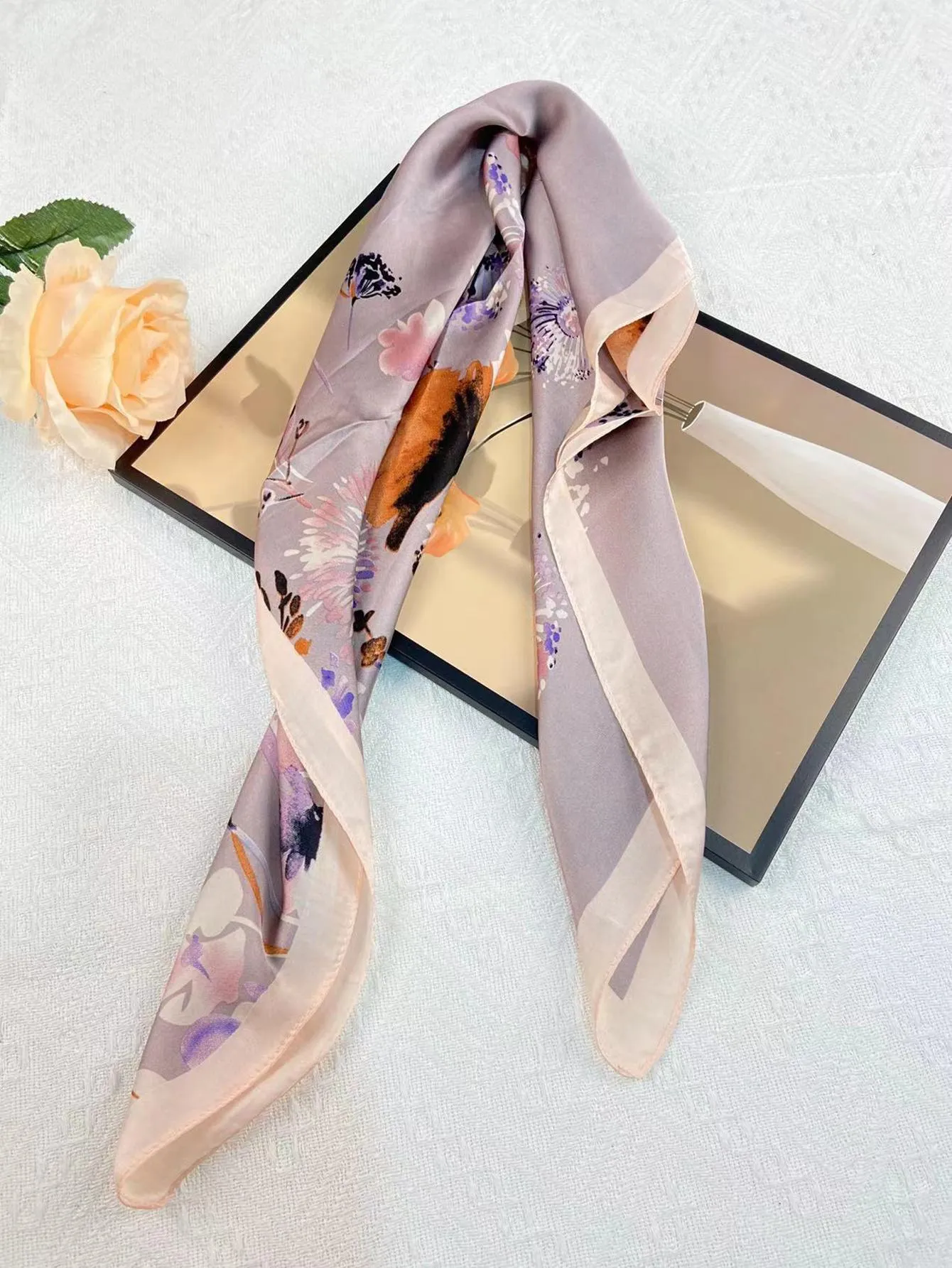 1pc Women Floral Print Fashion Bandana, For Daily Life