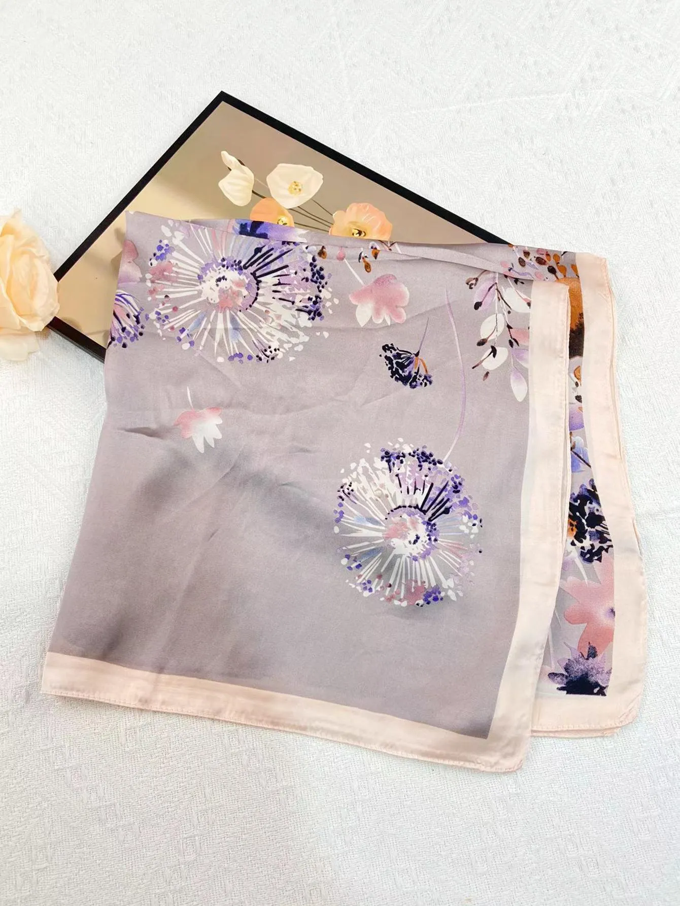 1pc Women Floral Print Fashion Bandana, For Daily Life