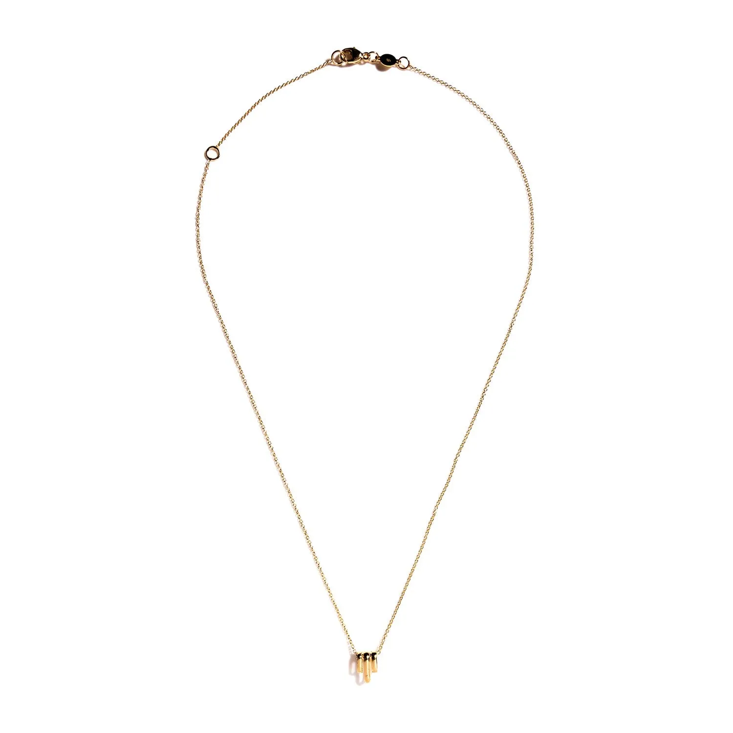 9 Carat Gold 3 Bar Pendant Necklace, Gold