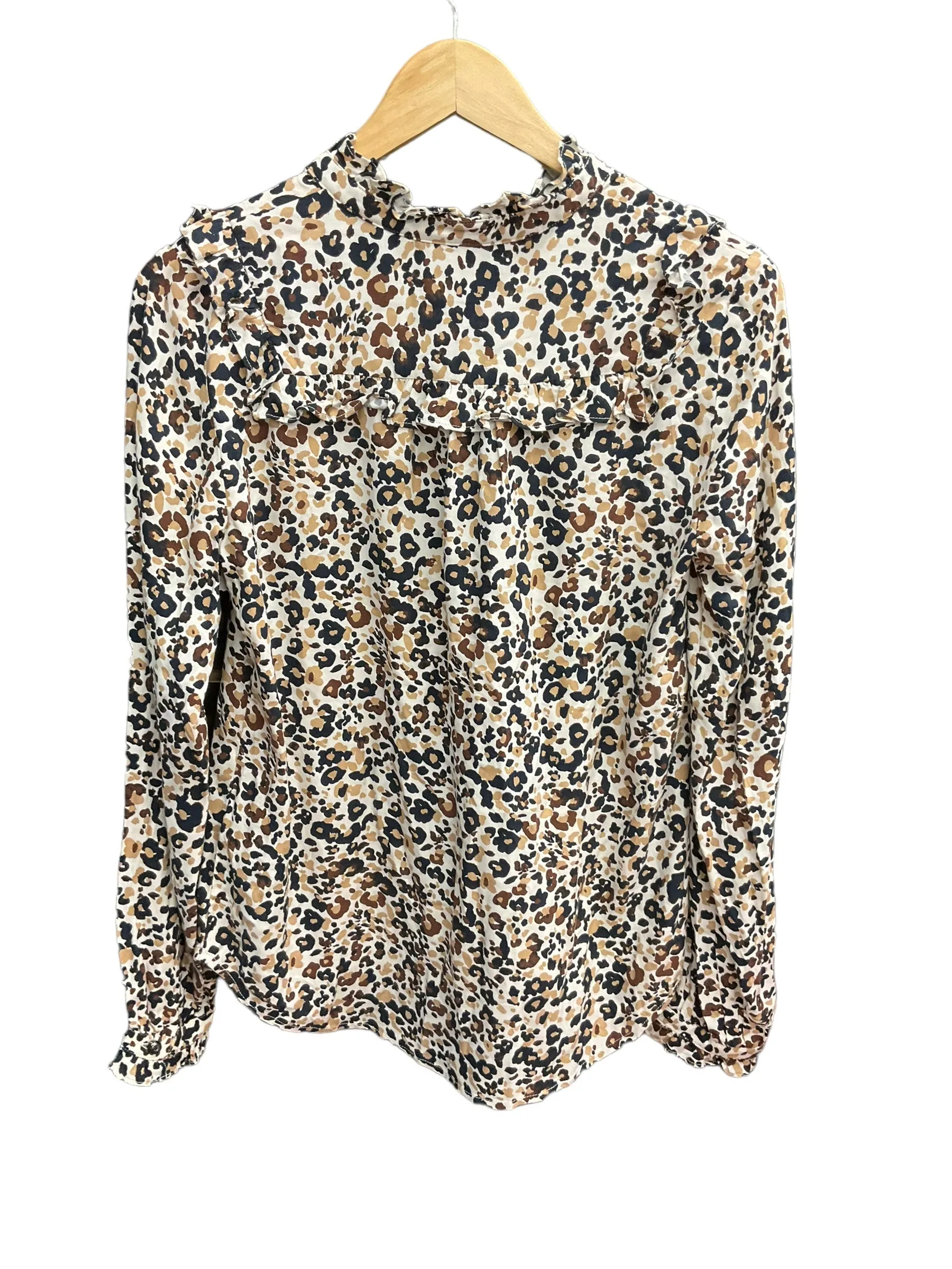 Animal Print Blouse Long Sleeve Maeve, Size S