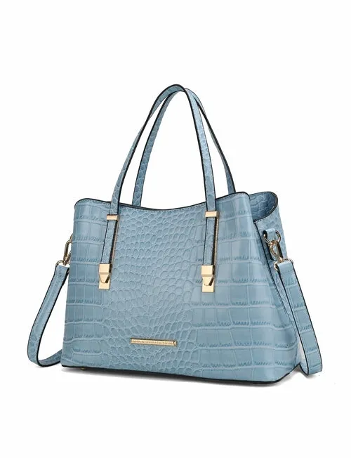 Aurelia Crocodile Embossed Vegan Leather Women Tote Handbag