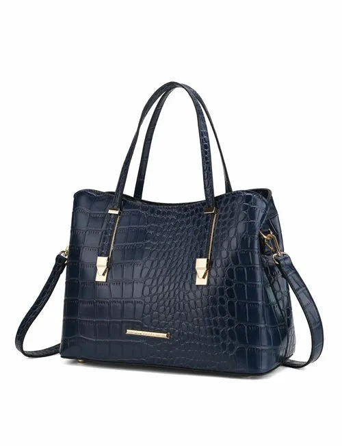 Aurelia Crocodile Embossed Vegan Leather Women Tote Handbag