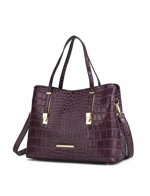 Aurelia Crocodile Embossed Vegan Leather Women Tote Handbag