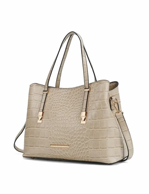 Aurelia Crocodile Embossed Vegan Leather Women Tote Handbag