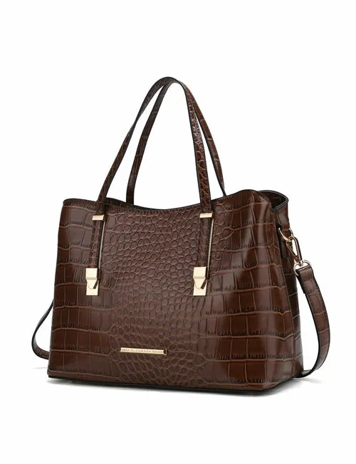 Aurelia Crocodile Embossed Vegan Leather Women Tote Handbag