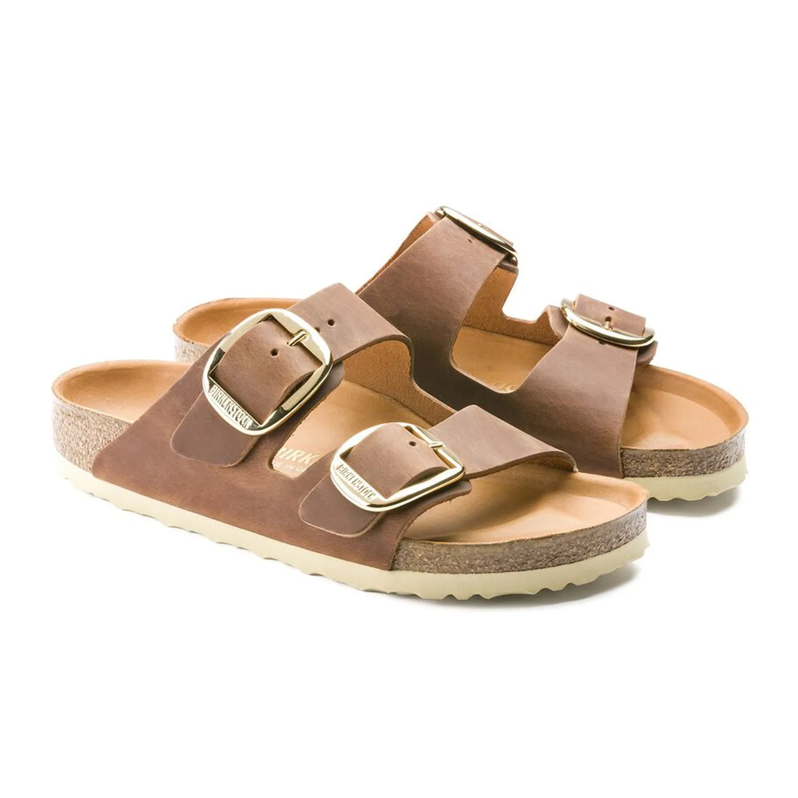 Birkenstock Arizona Big Buckle Narrow Slide Sandal (Women) - Cognac Oiled Leather