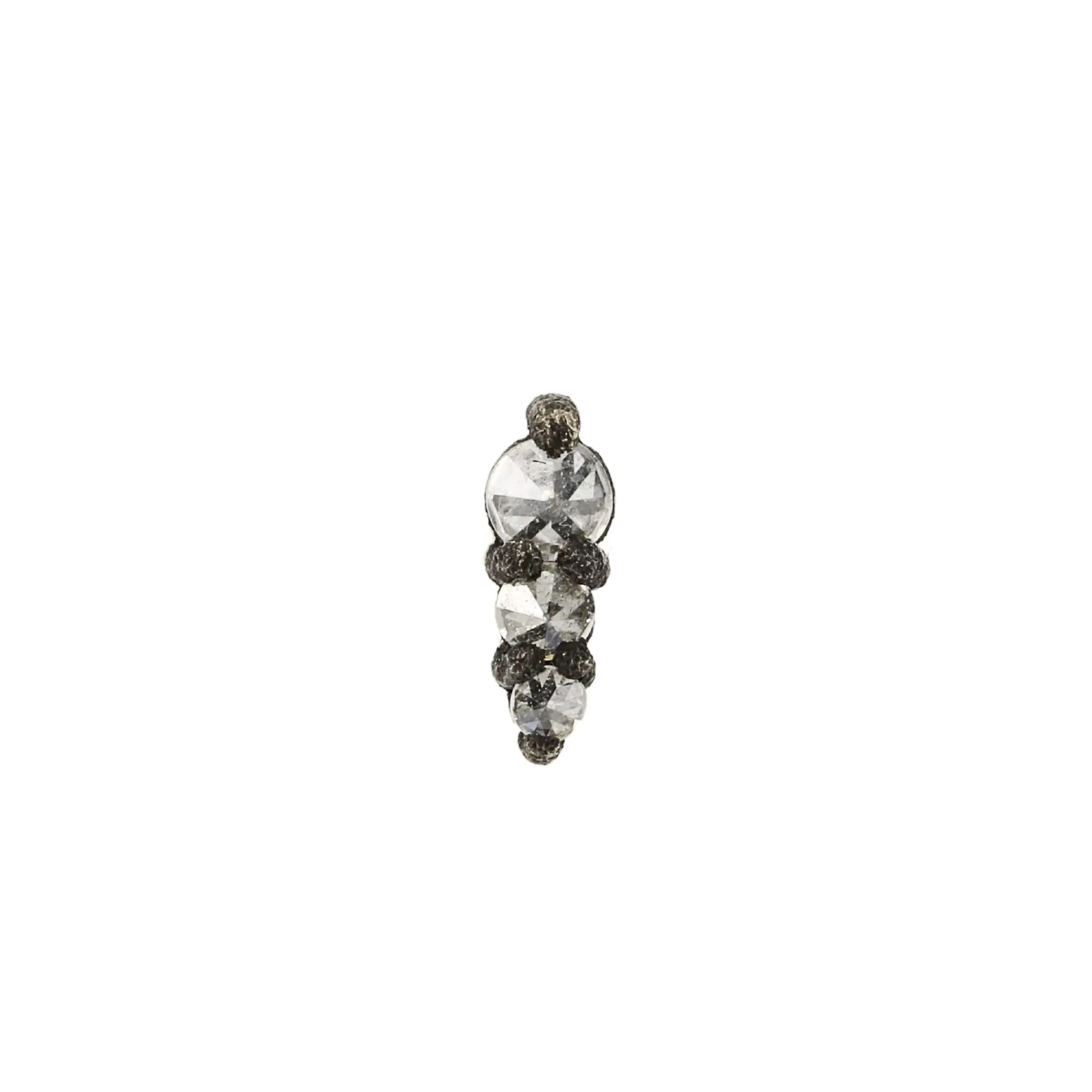 Blackened 14 Karat White Gold Mini Prong-Set Graduated Diamo...