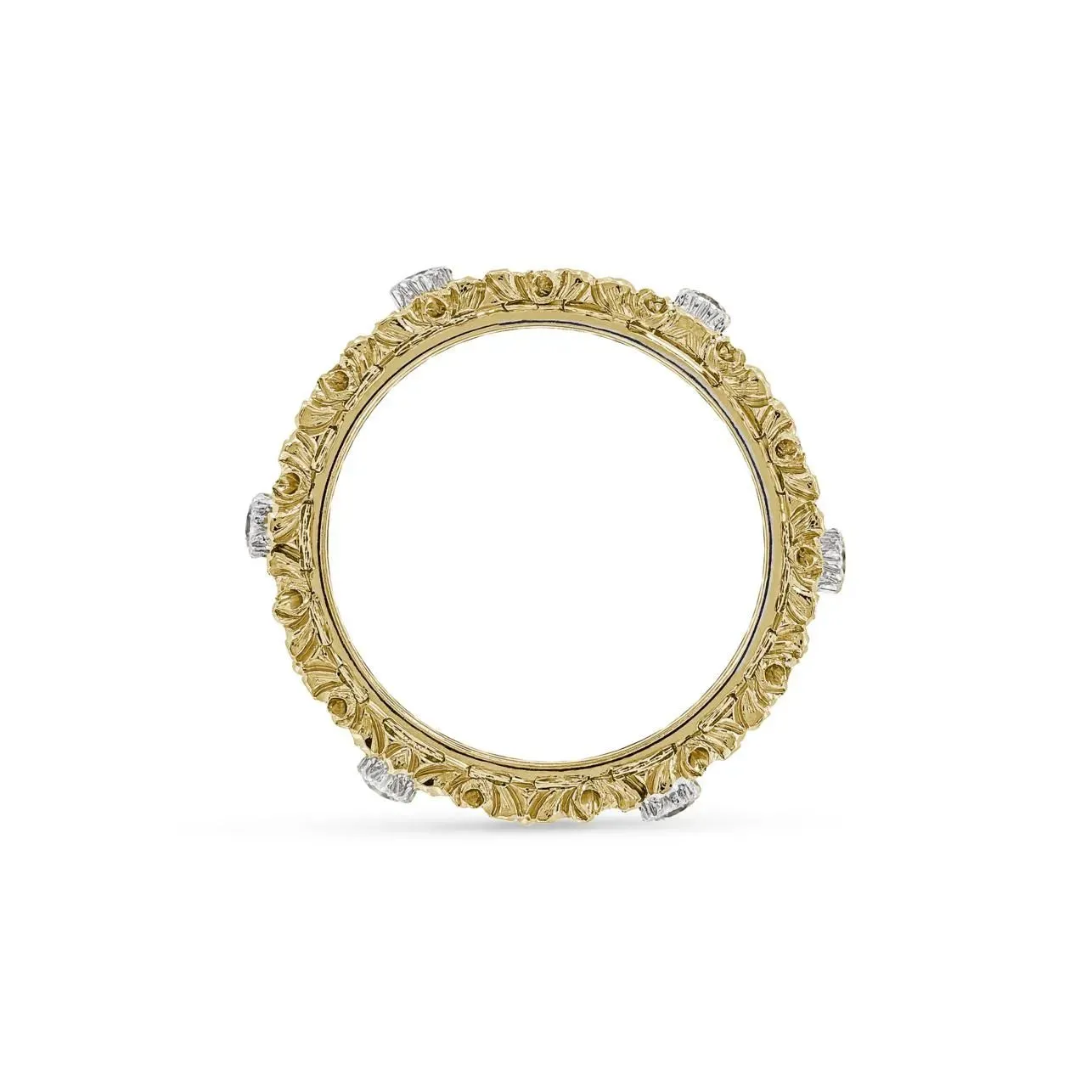 Buccellati - Opera - Full Pave Eternelle Band Ring with Diamonds, 18k White and Yellow Gold