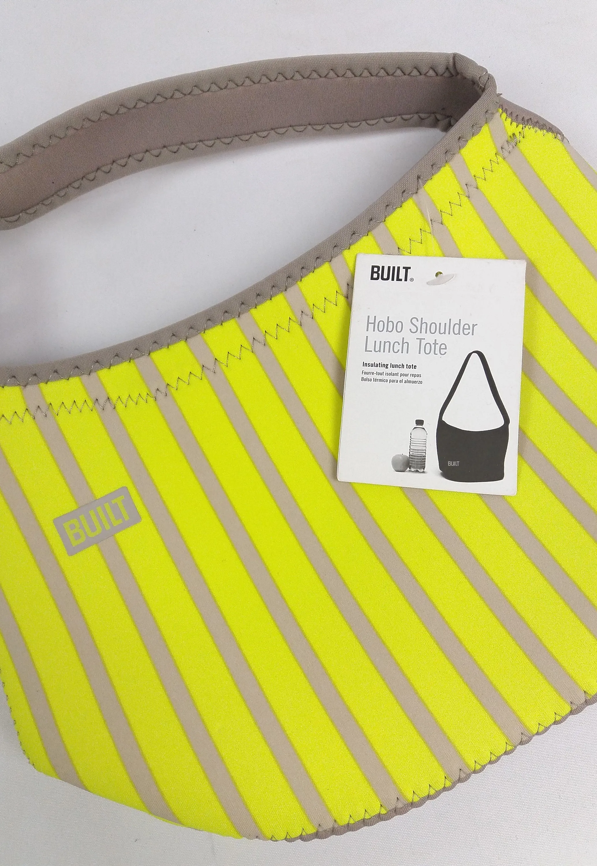 BUILT Neoprene Lunch Tote Bag Stripes Fluo Print