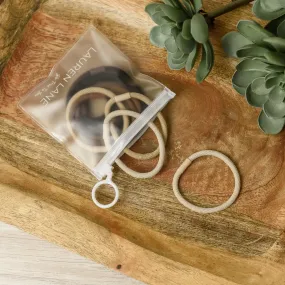 Carly Neutral Elastic Hair Bands-Smooth