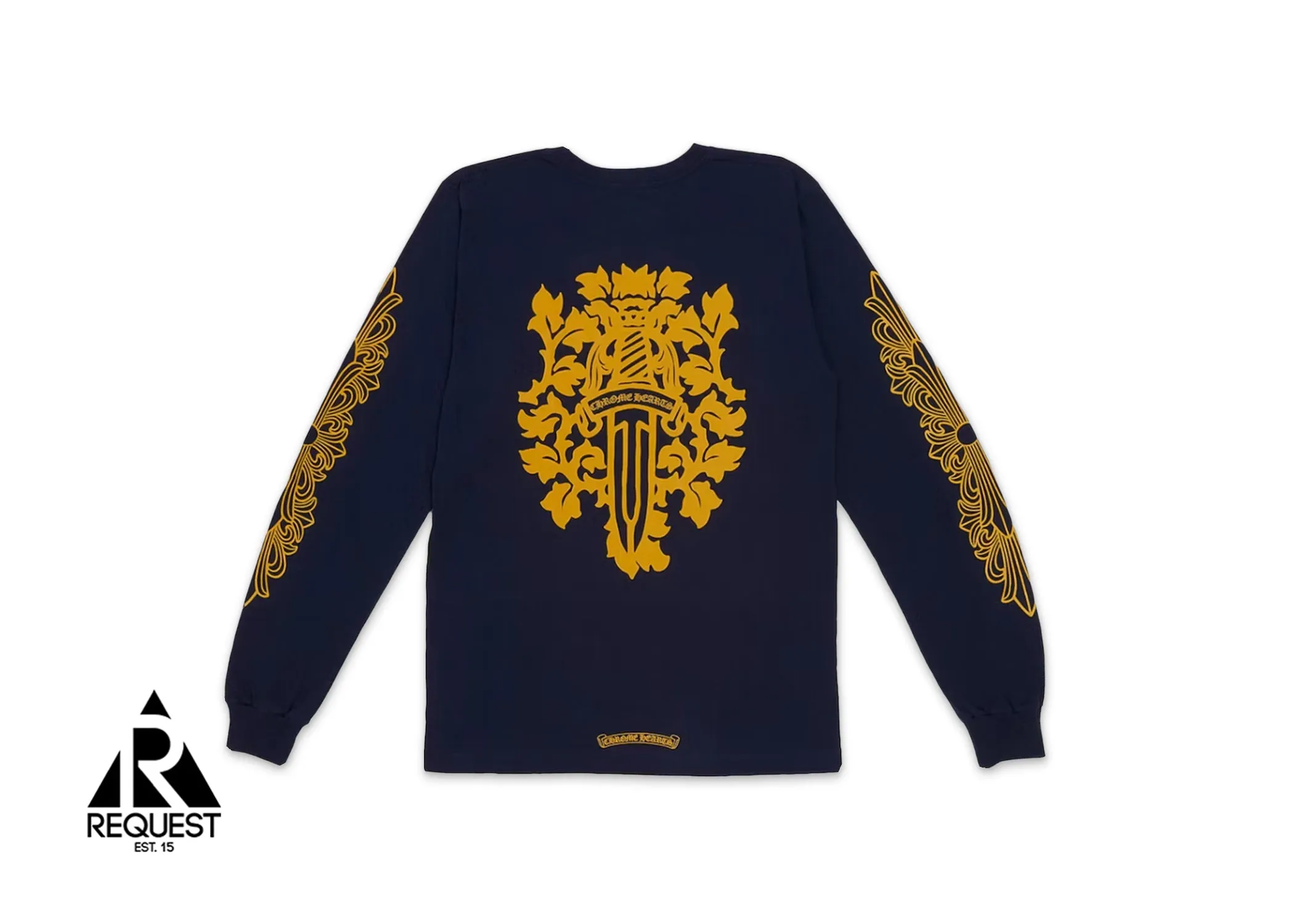 Chrome Hearts V89 Dagger L/S T-Shirt Navy/Yellow