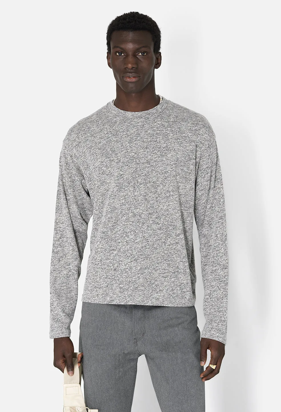 Co-Mix Cropped LS Tee / Grey