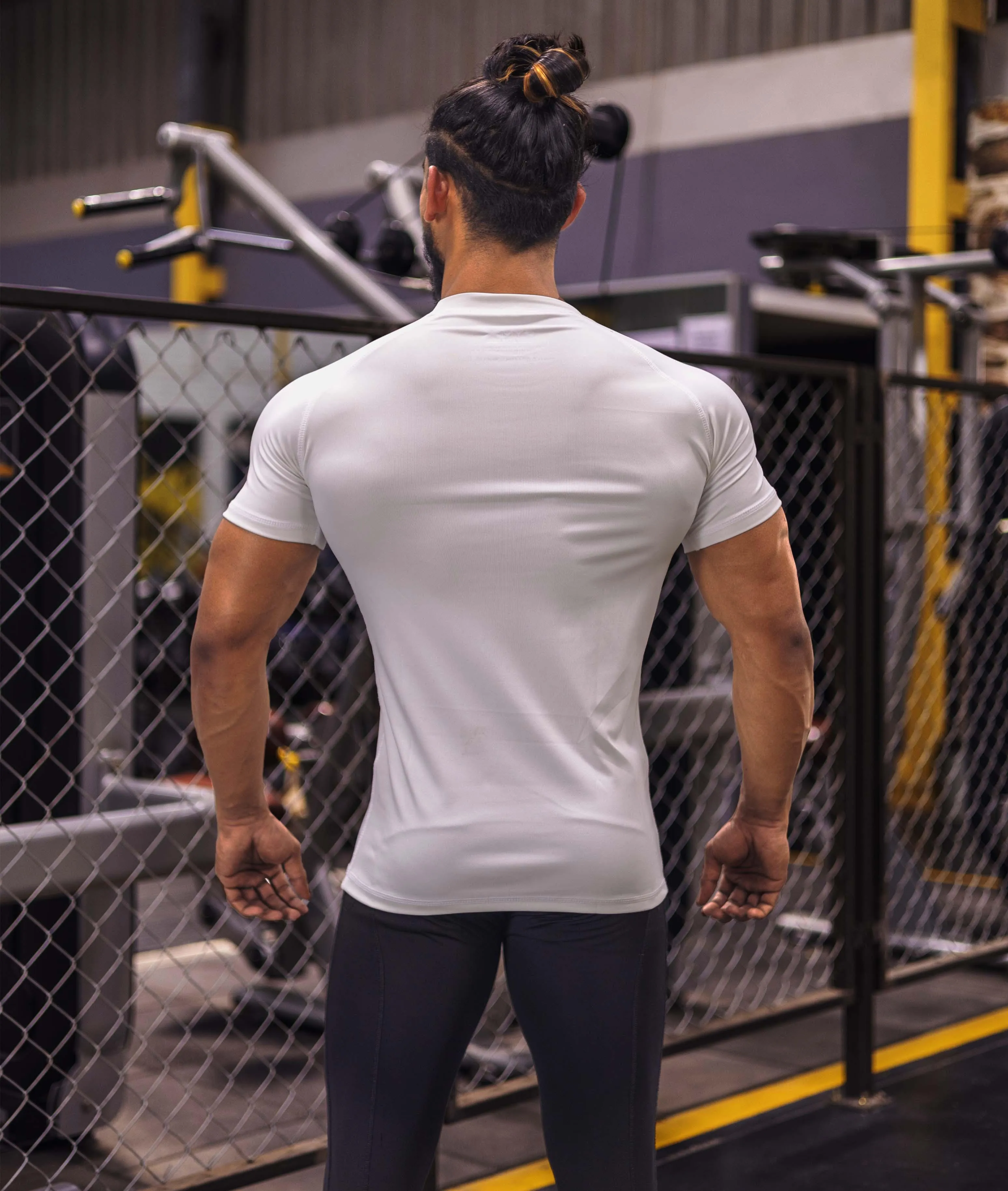 Compression GymX Tee: Frost White