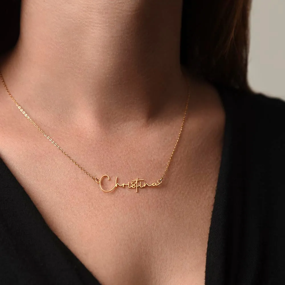 Customized Name Necklace, Signature Name Necklace for Women