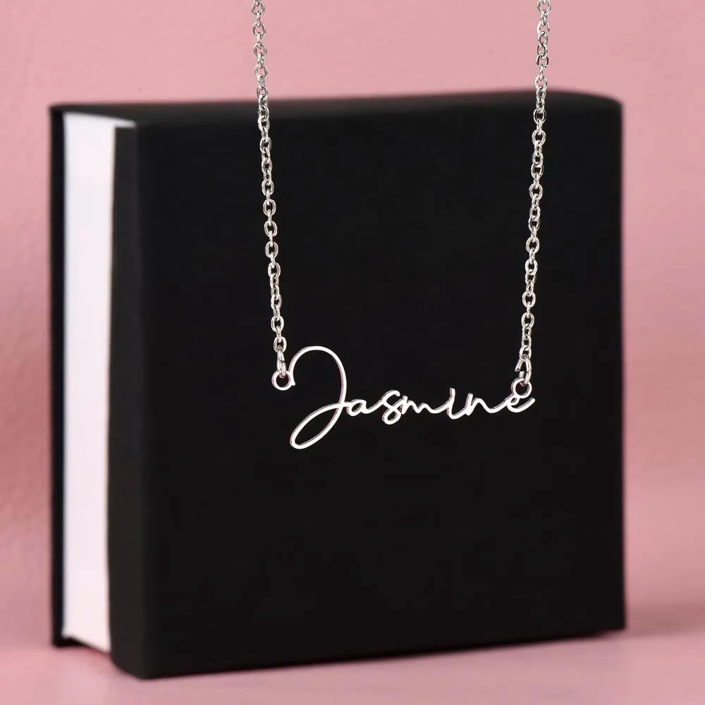 Customized Name Necklace, Signature Name Necklace for Women