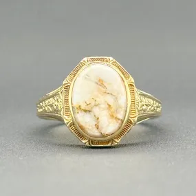 Estate 14K Y Gold 2.15ct Gold Bearing Quartz Ring