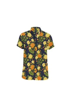 Floral Fellow Men's All Over Print Short Sleeve Shirt (Model T53)