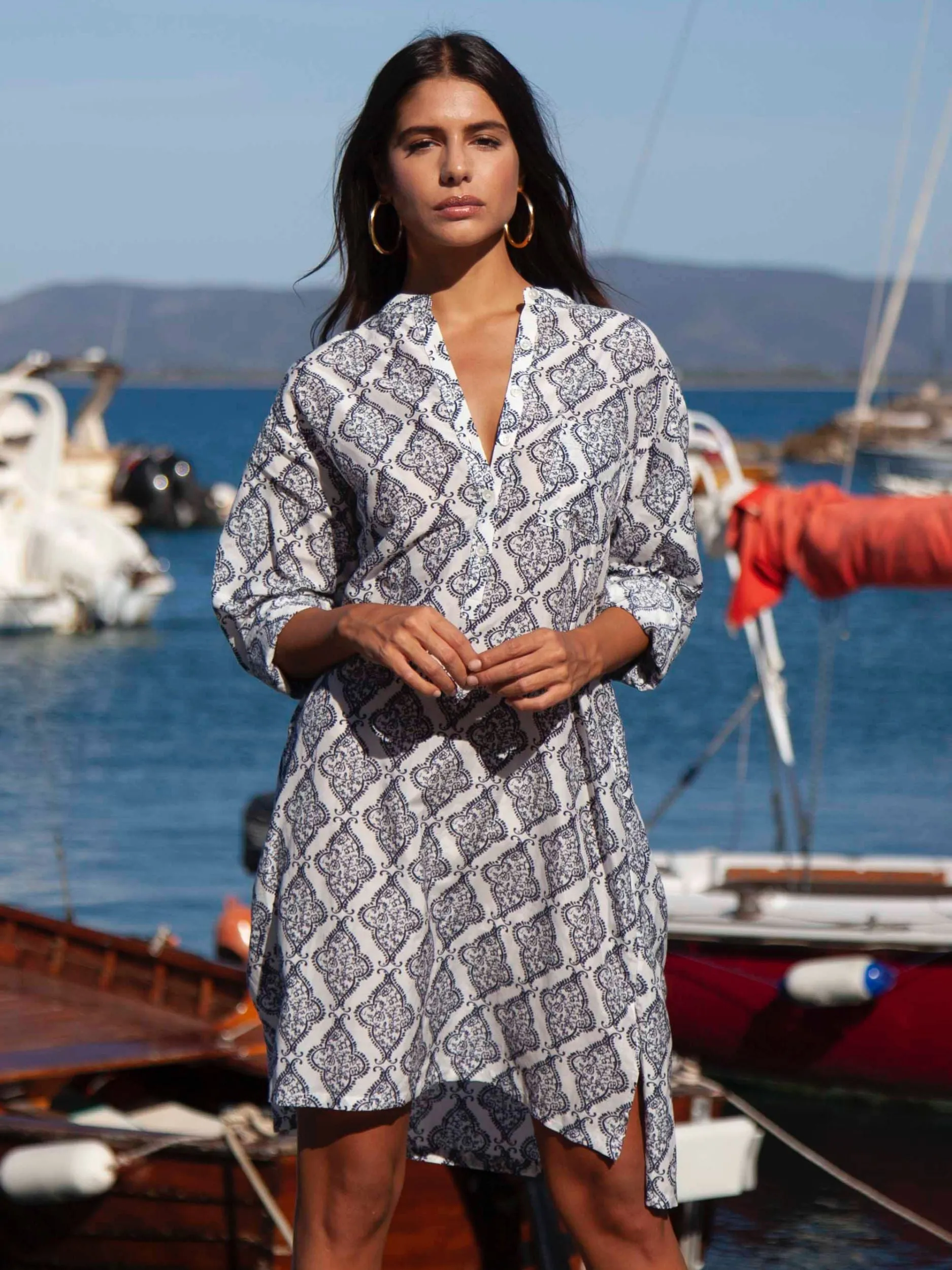 Giulietta Shirt Dress | Cote d'Azur Print