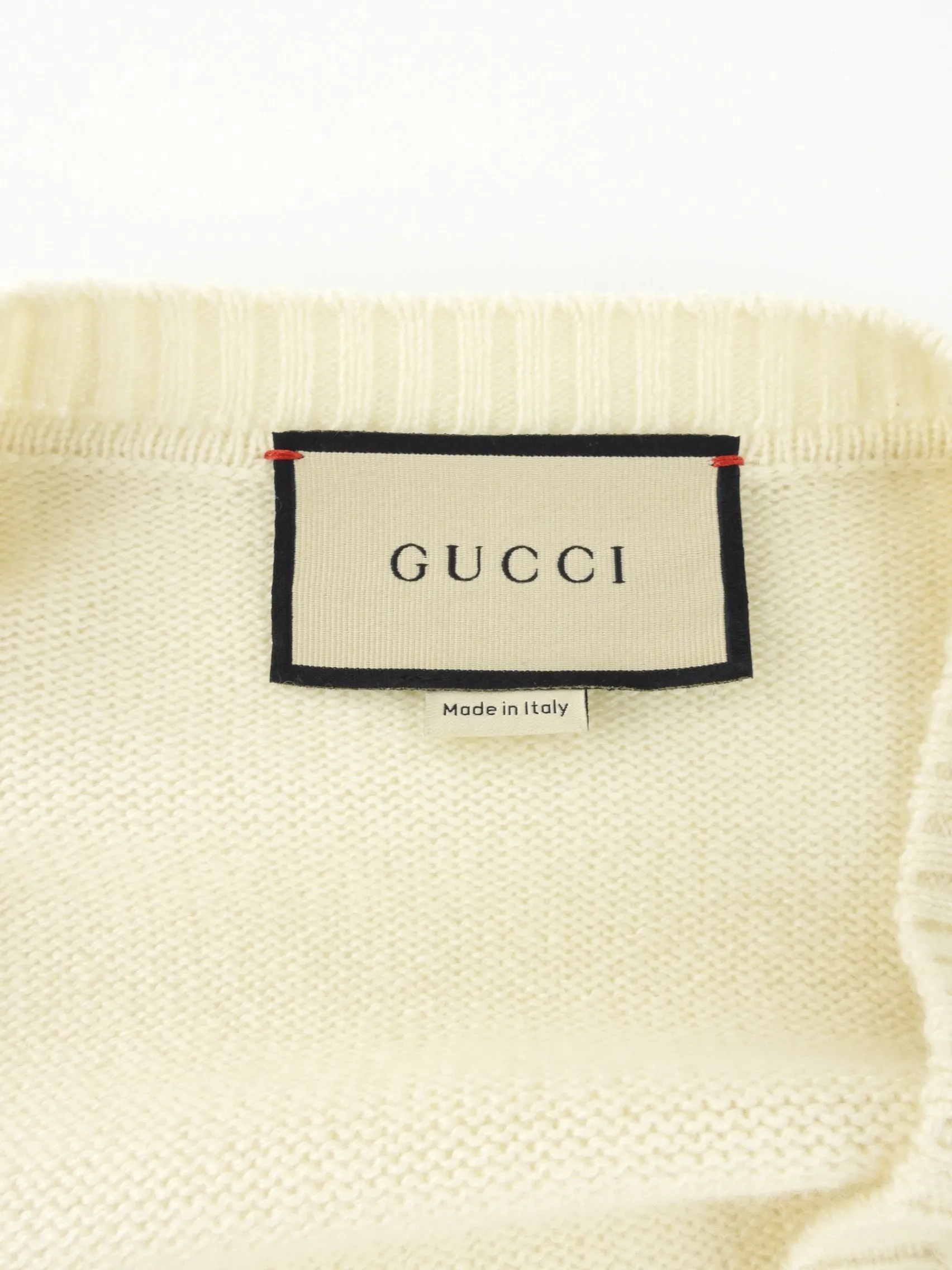 Gucci Cream Cashmere GG Chain Detail Knit Cardigan - XS