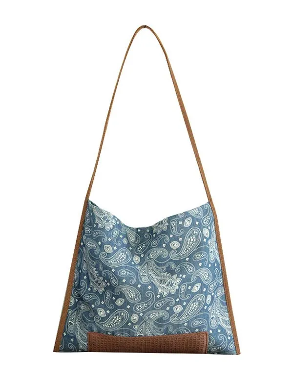 Handmade Vintage Floral Linen One Shoulder Bag