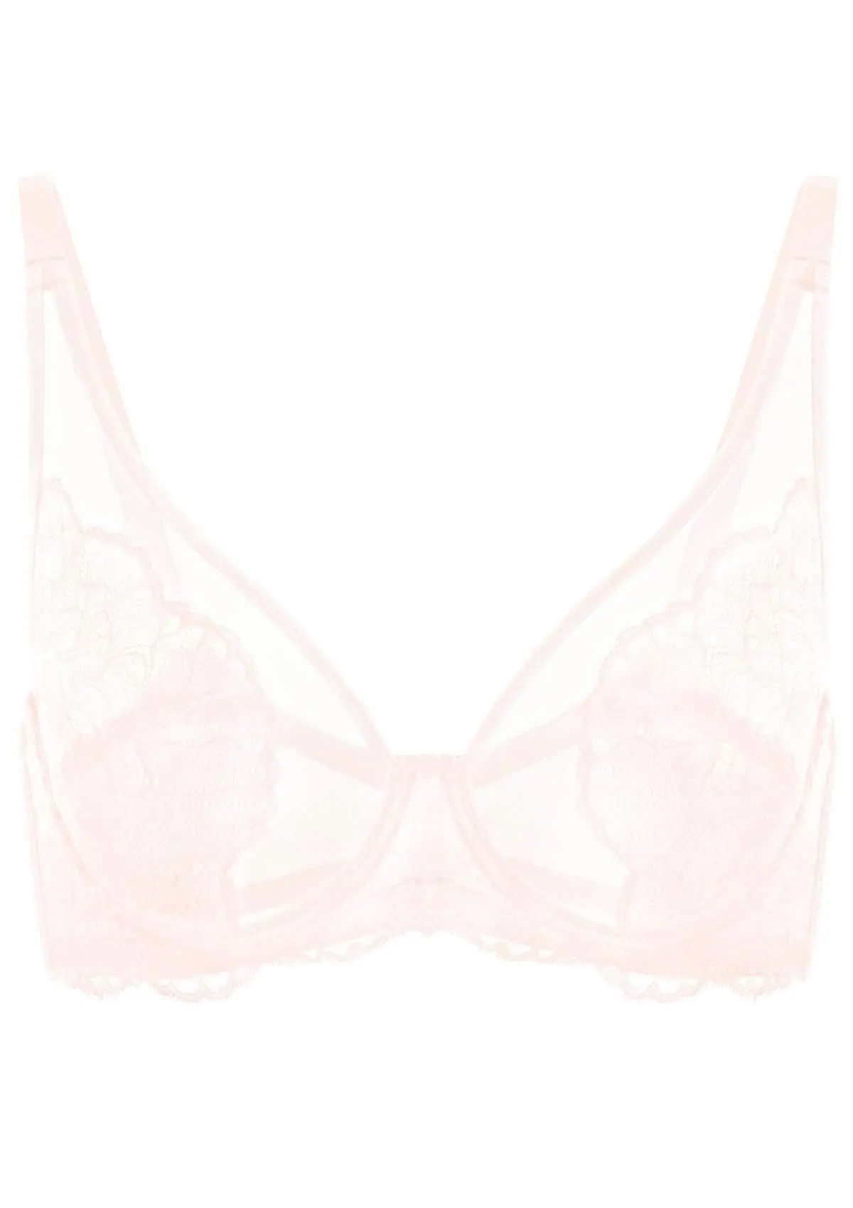 HSIA Blossom Unlined Dusty Peach Lace Bra Set