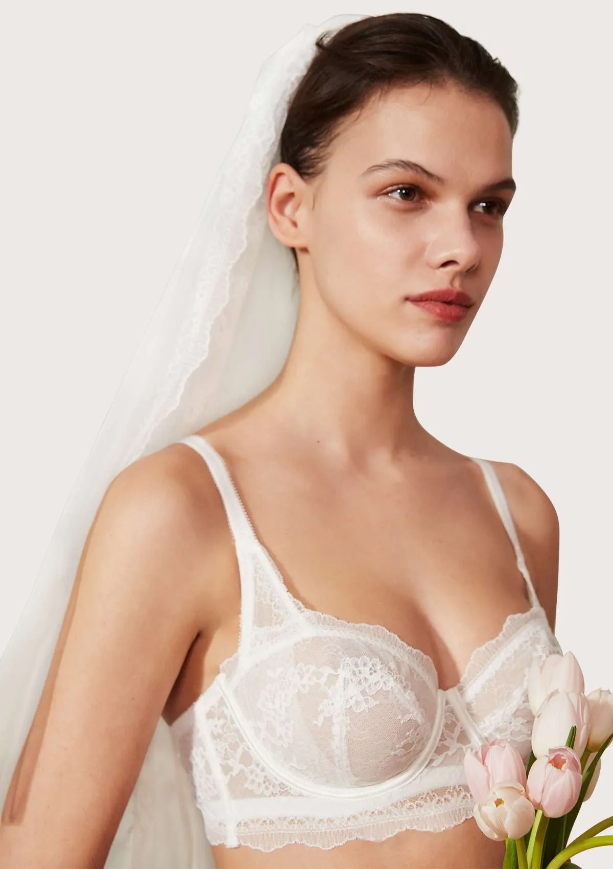 I Do Floral Lace Unlined Balconette Bra