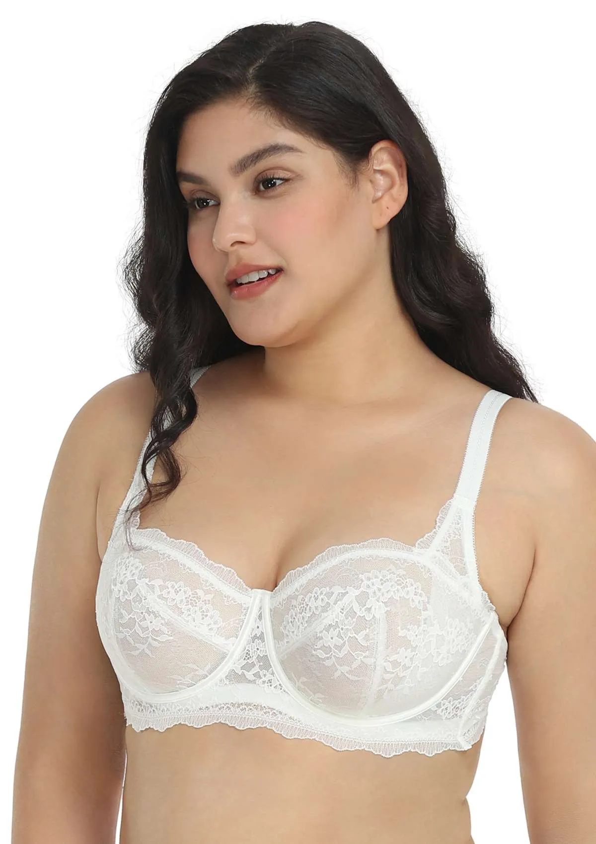 I Do Floral Lace Unlined Balconette Bra