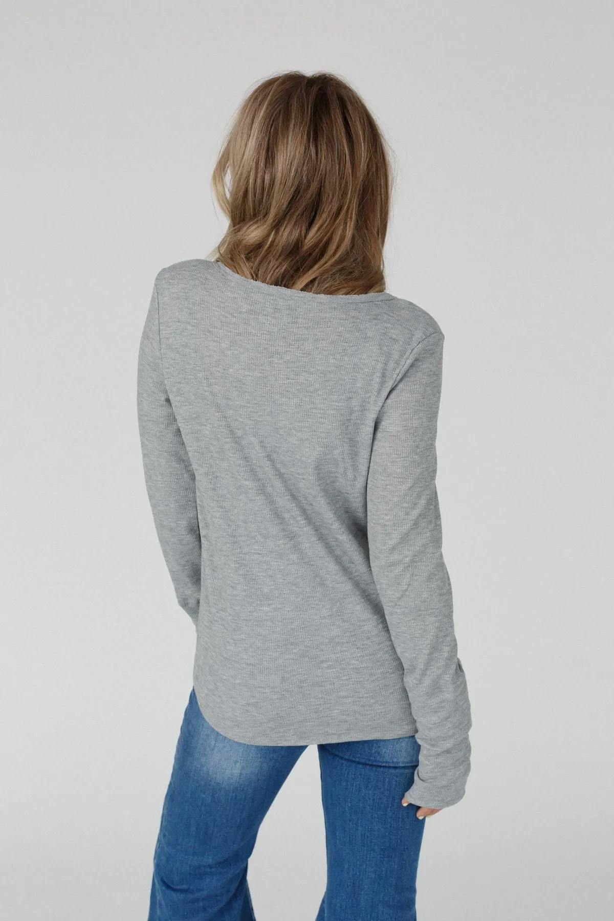 Jacqueline Long Sleeve Top - Heather Gray