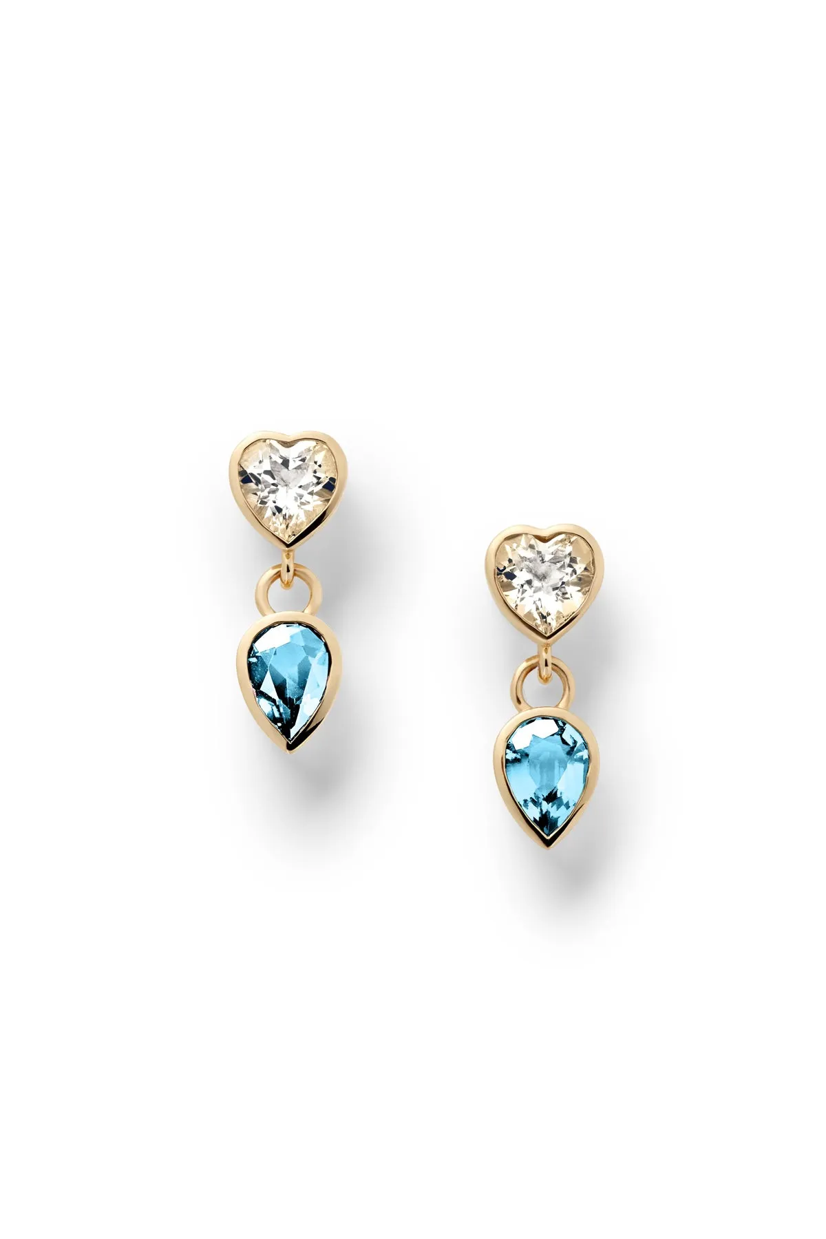 Lover   Tear Double Charm Drop Earrings