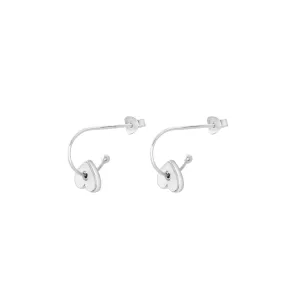 Millie Heart Hoop Silver Earrings For Women