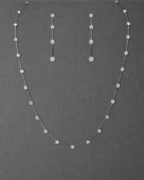 Minimalist Linked CZ Necklace Set