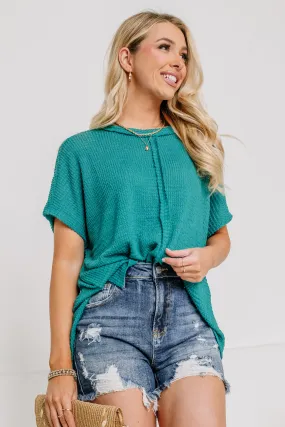 No Limits Waffle Top | Dark Teal