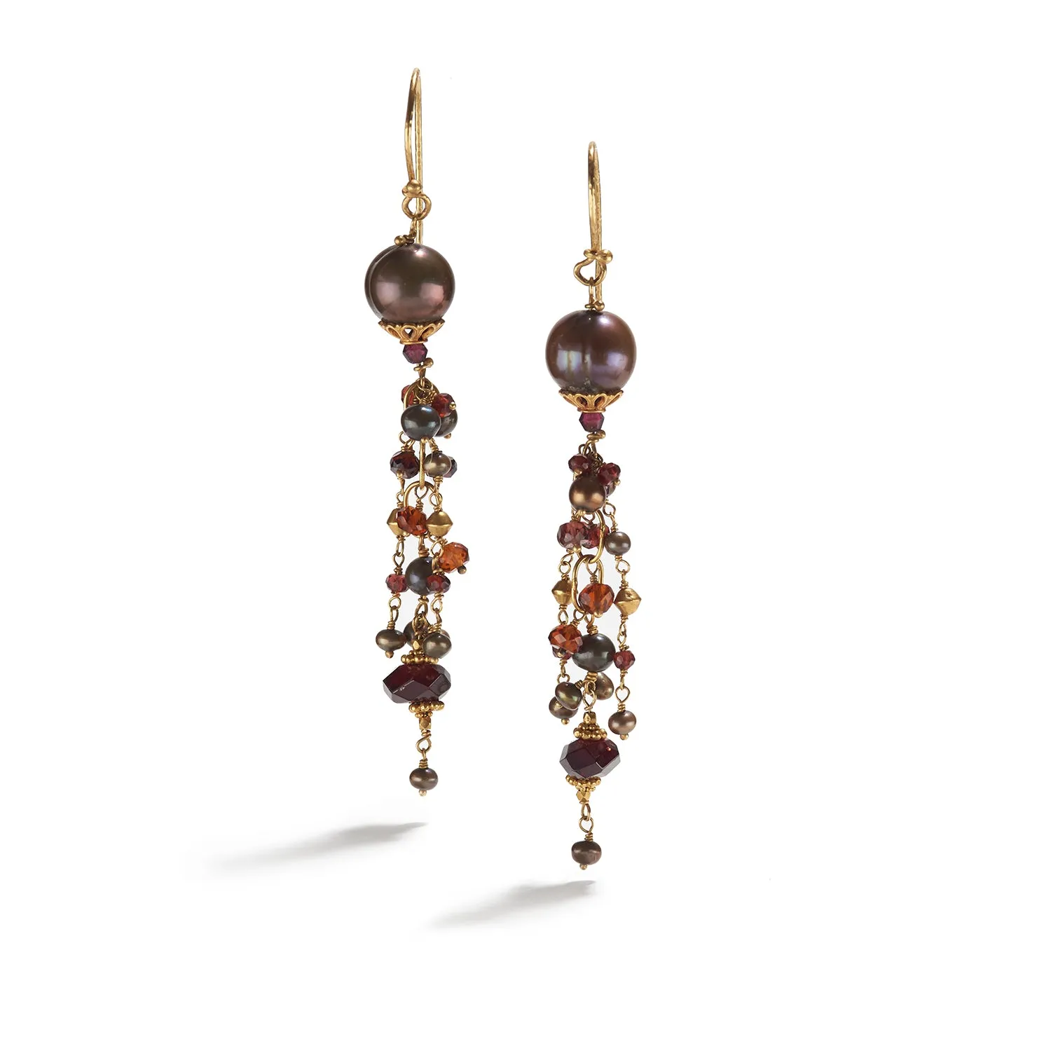 Pearl & Garnet Earrings