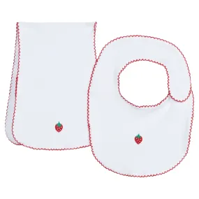 Pinpoint Bib n' Burp Set - Strawberry