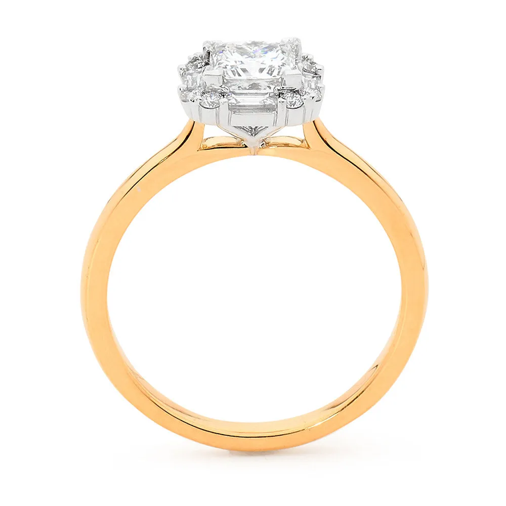 Princess and Baguette Cut Diamond Ring