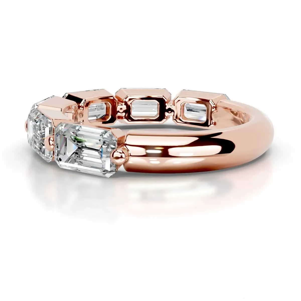 Quisha Diamond Wedding Ring   (2 Carat) -14K Rose Gold