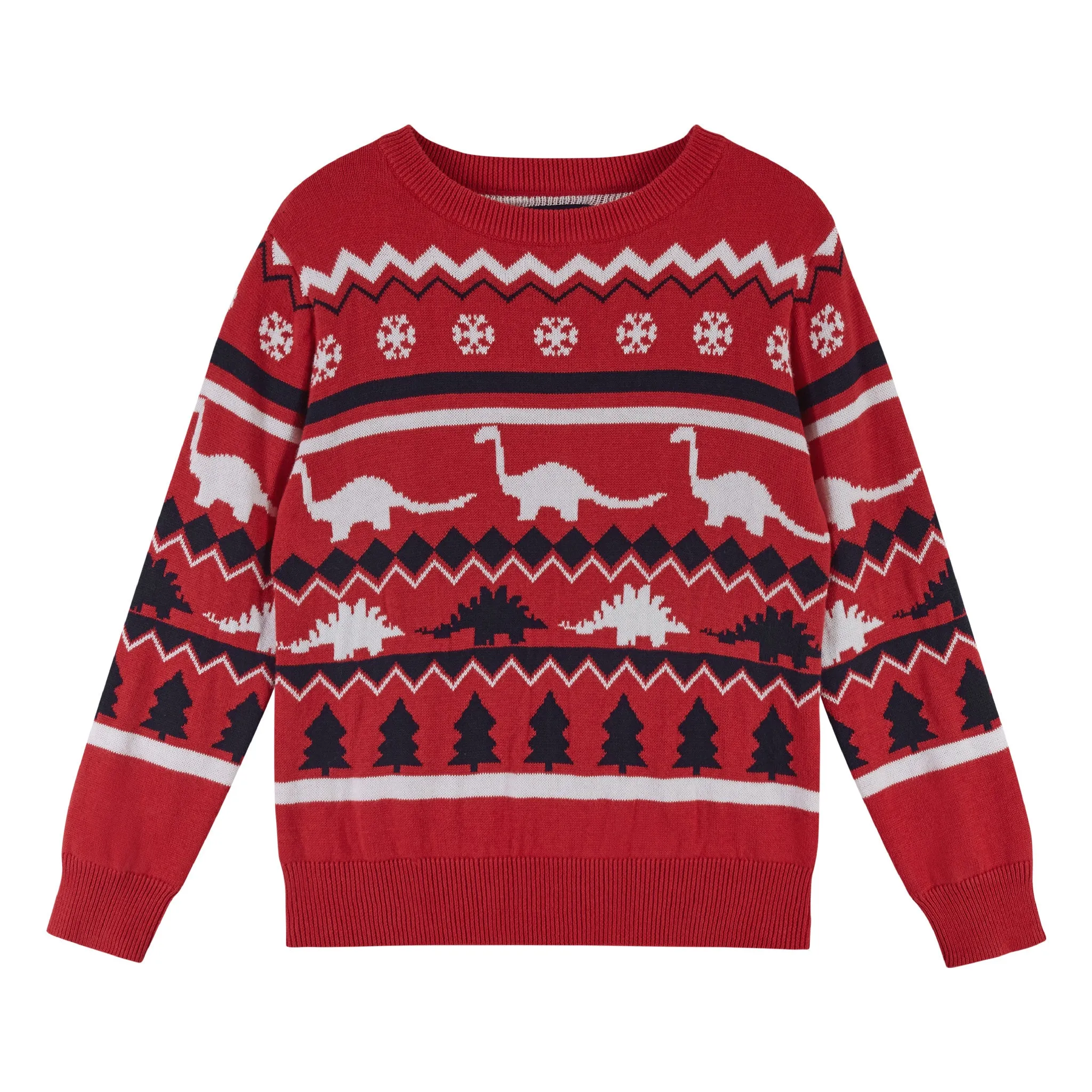 Red Dinosauric Holiday Sweater Set