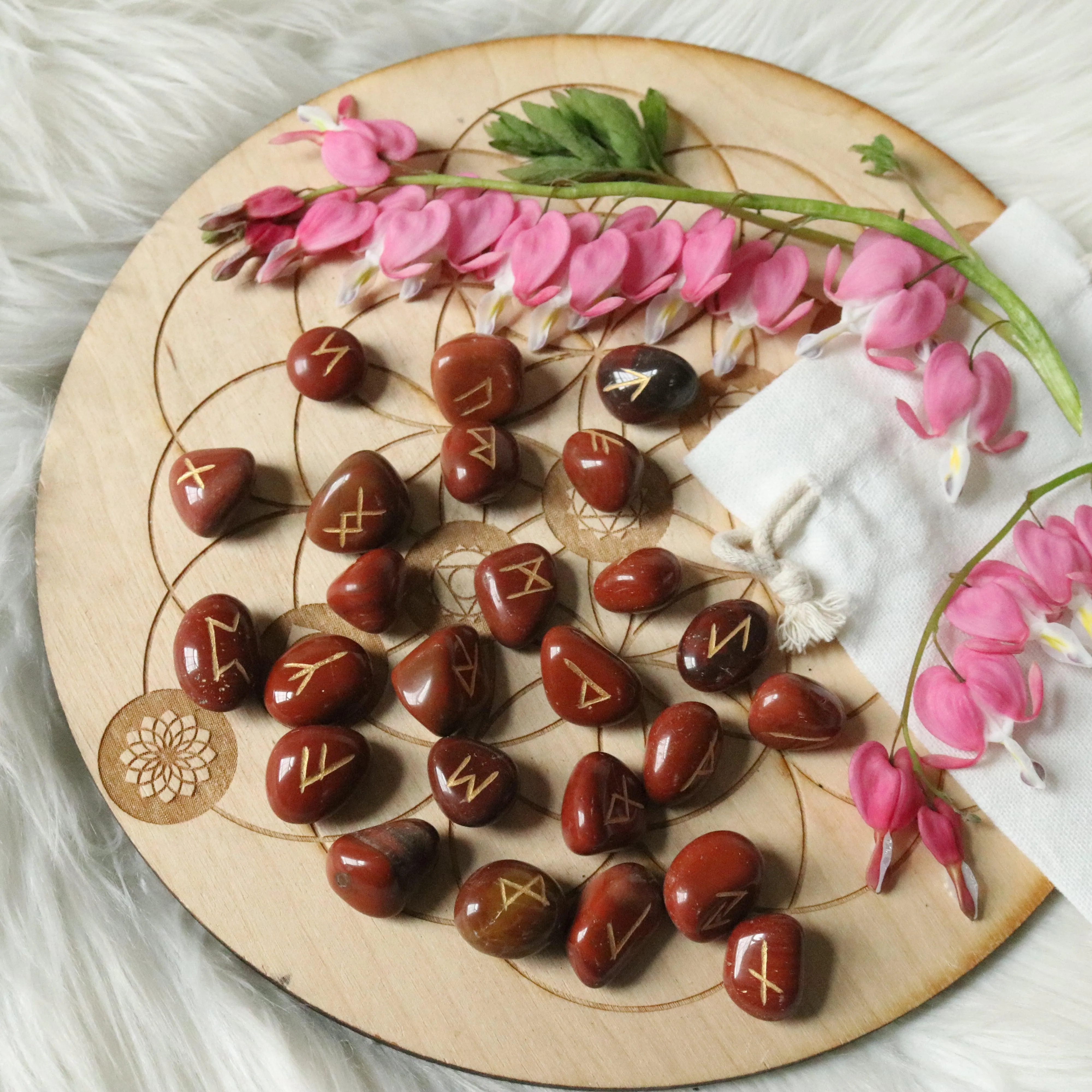 Red Jasper Rune Stone Set