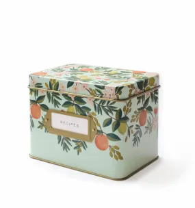 Rifle Paper Citrus Floral Tin Recipe Box