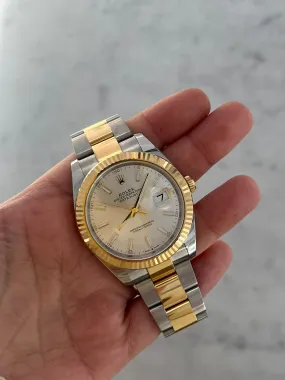 Rolex Datejust two tone silver dial with oyster bracelet