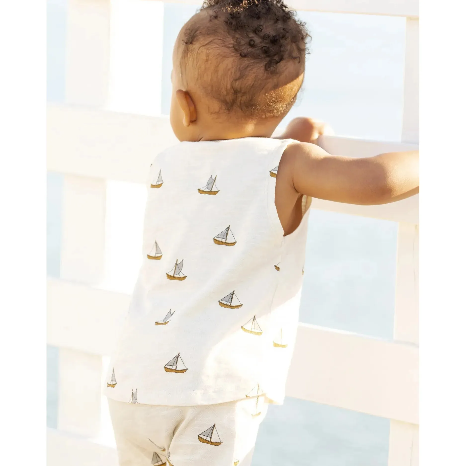 tank   slouch pant set || sailboats