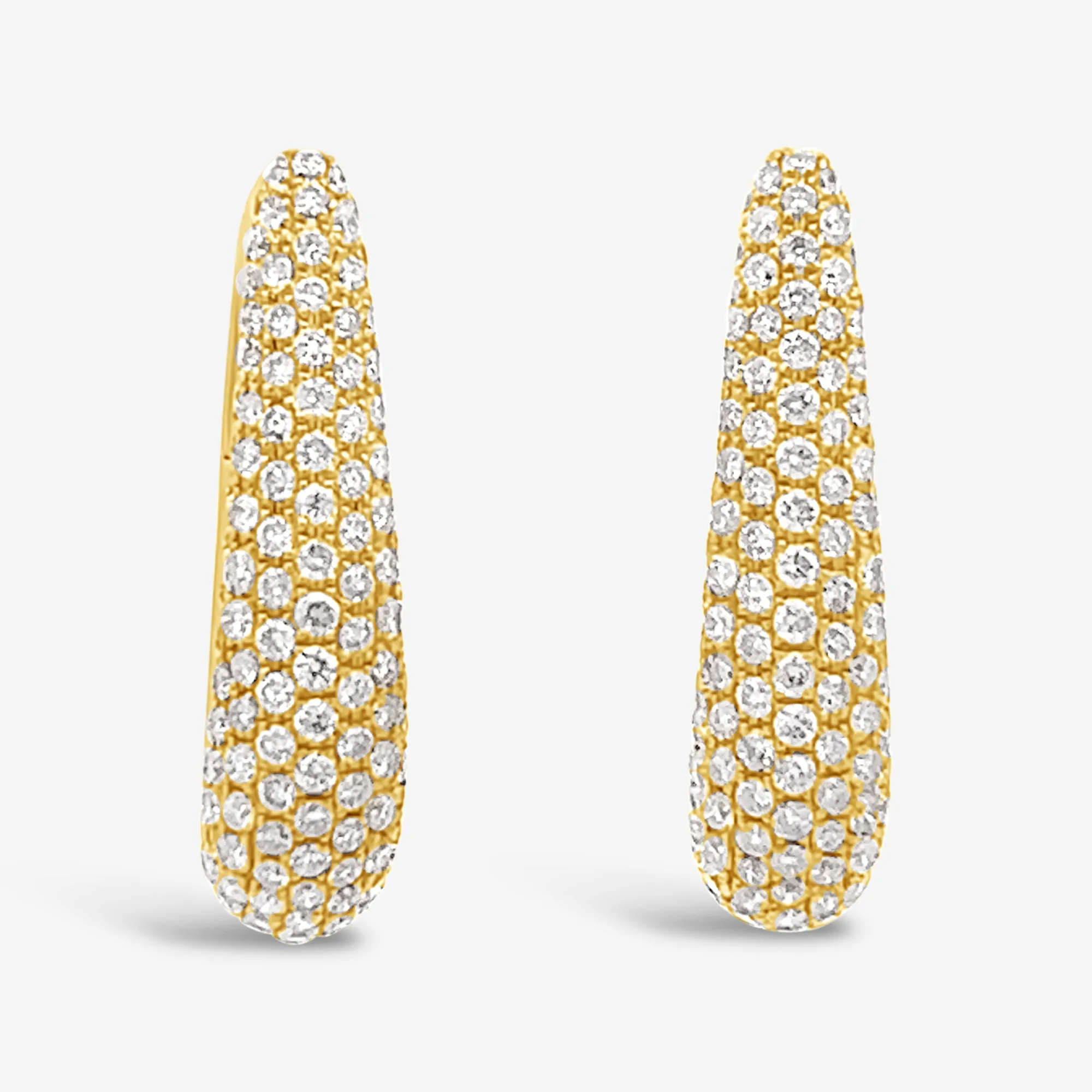 Tapered Pave 1 U-Hoop 3.00CT Earrings