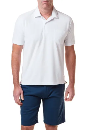 Terry Cloth Polo Shirt White